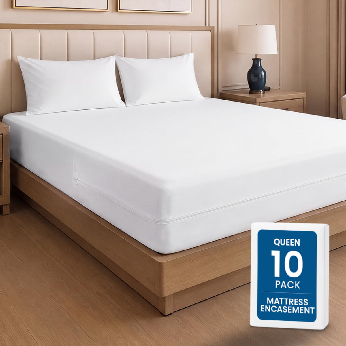 Utopia Bedding Waterproof Mattress Protector Queen Size, Zippered Mattress Encasement Bed Bug and Dust Mite Proof, Absorbent Six-Sided Mattress Cover
