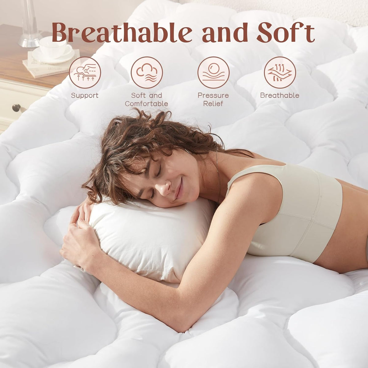 4 Inch Memory Foam Mattress Topper Back Pain Relief Queen Size