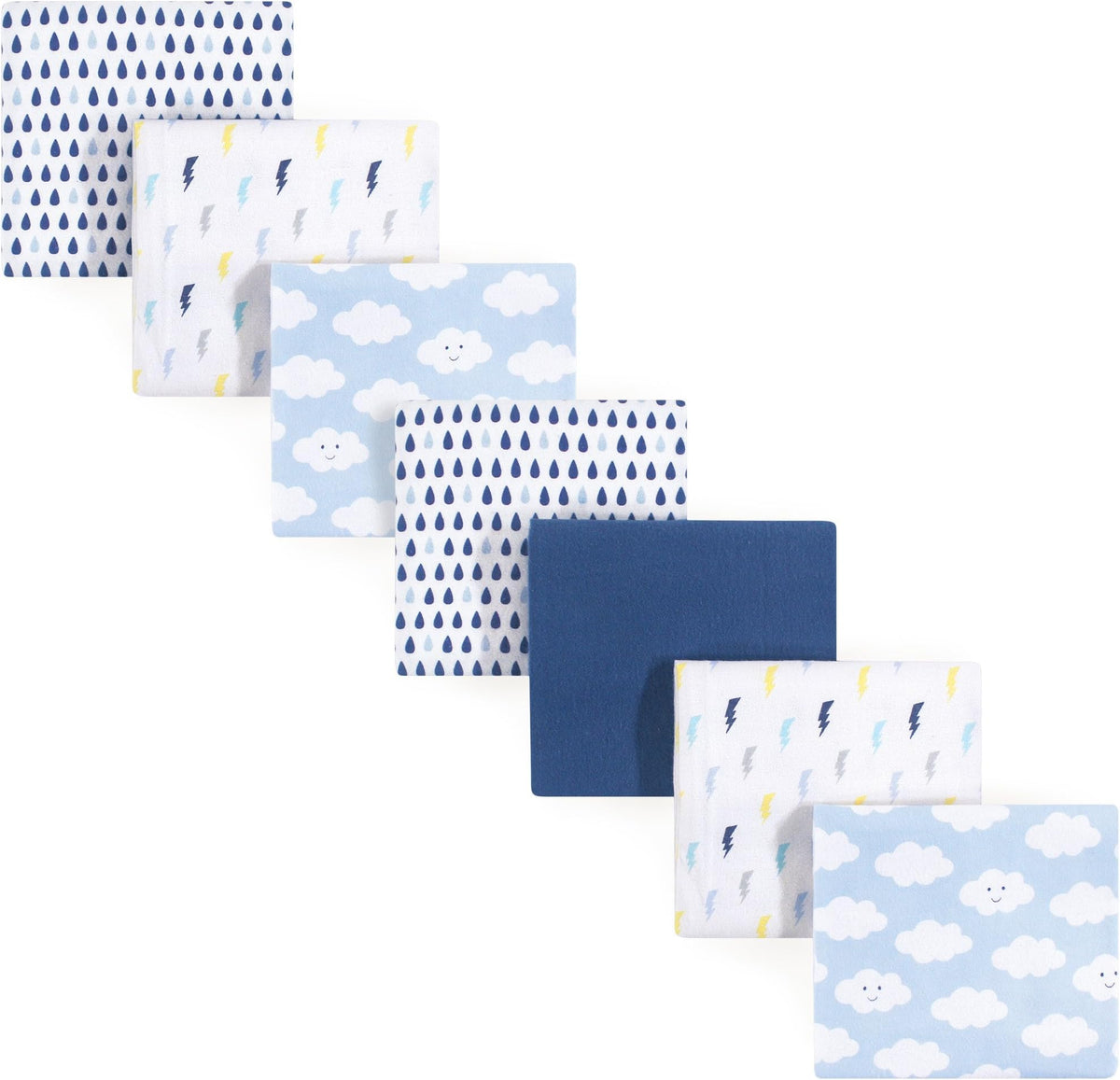 Luvable Friends Unisex Baby Cotton Flannel Receiving Blankets, Basic Elephant 7-Pack, One Size