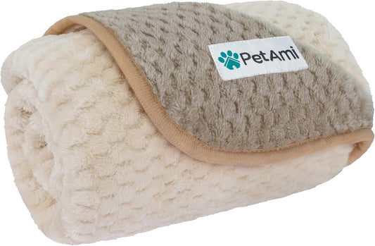 PetAmi Waterproof Dog Blanket, Leakproof Puppy Blanket, 29x40 Taupe Beige