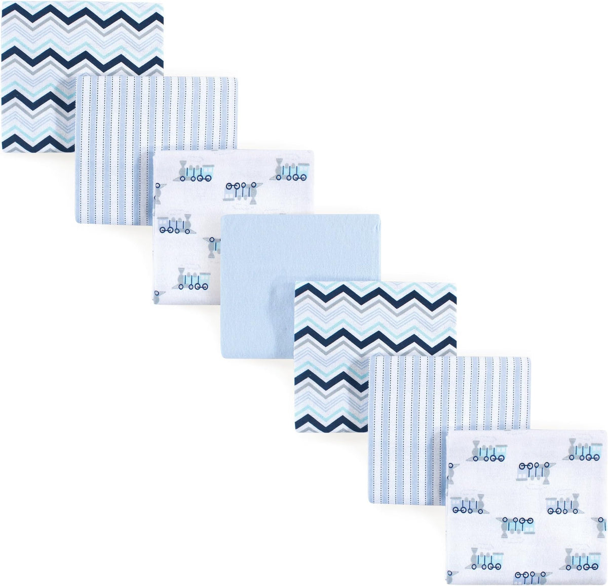 Luvable Friends Unisex Baby Cotton Flannel Receiving Blankets, Basic Elephant 7-Pack, One Size