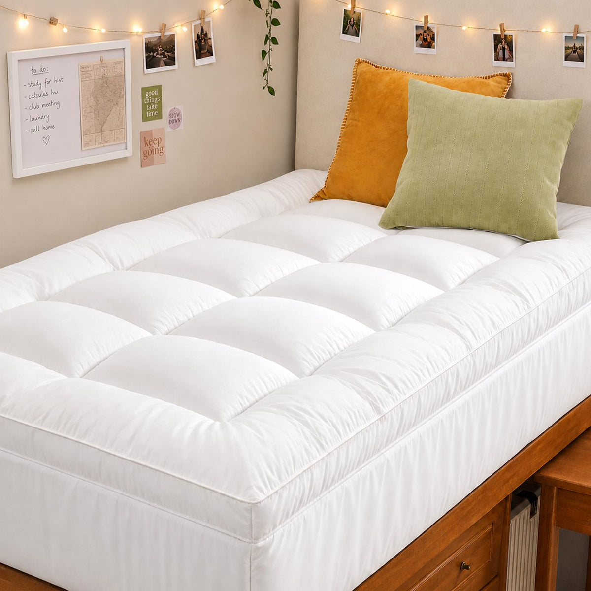 YUGYVOB Queen Mattress Topper Extra Thick, Cooling Plush Mattress Pad