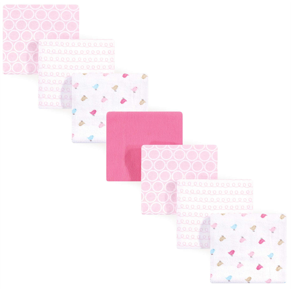 Luvable Friends Unisex Baby Cotton Flannel Receiving Blankets, Basic Elephant 7-Pack, One Size