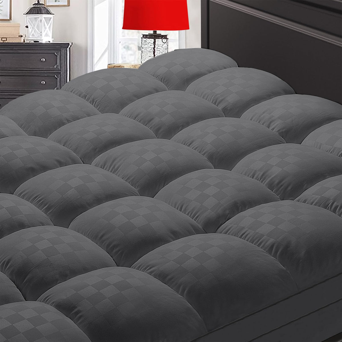 SameBed Mattress Topper Queen,Extra Thick Mattress Pad Cover for Back Pain,Cooling Mattress Protector with 8-21 Inch Deep Pocket,Overfilled Down Alternative Filling