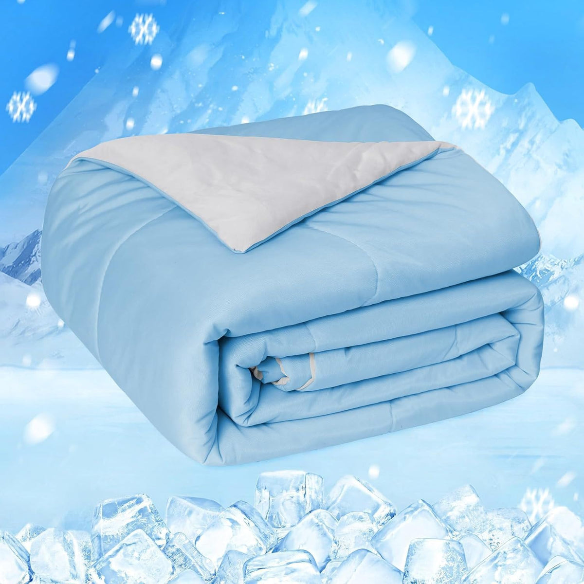 HOMFINE Cooling Comforter for Hot Sleepers Queen, Gray 90"x90"