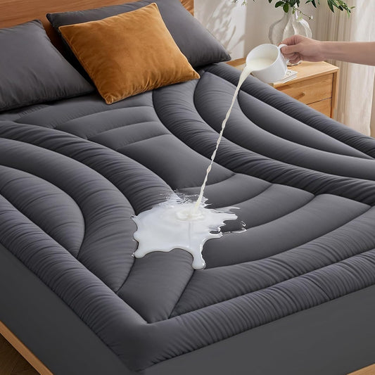 Waterproof Queen Mattress Pad, Noiseless Mattress Protector Queen Size