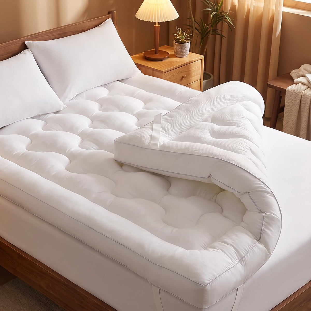 4 Inch Memory Foam Mattress Topper Back Pain Relief Queen Size