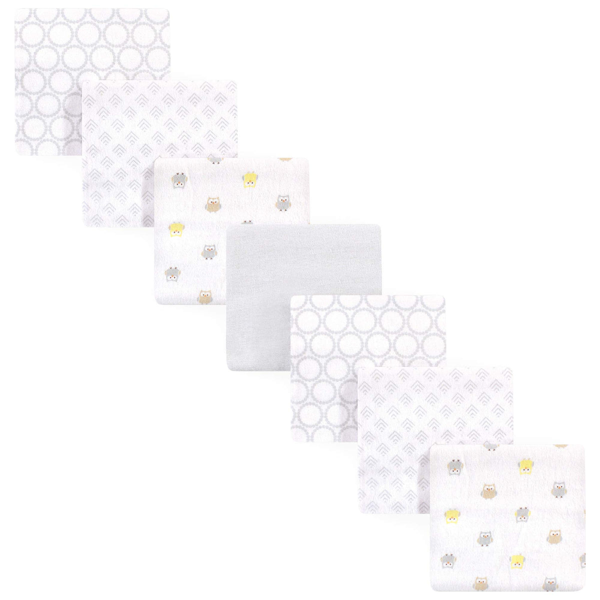 Luvable Friends Unisex Baby Cotton Flannel Receiving Blankets, Basic Elephant 7-Pack, One Size