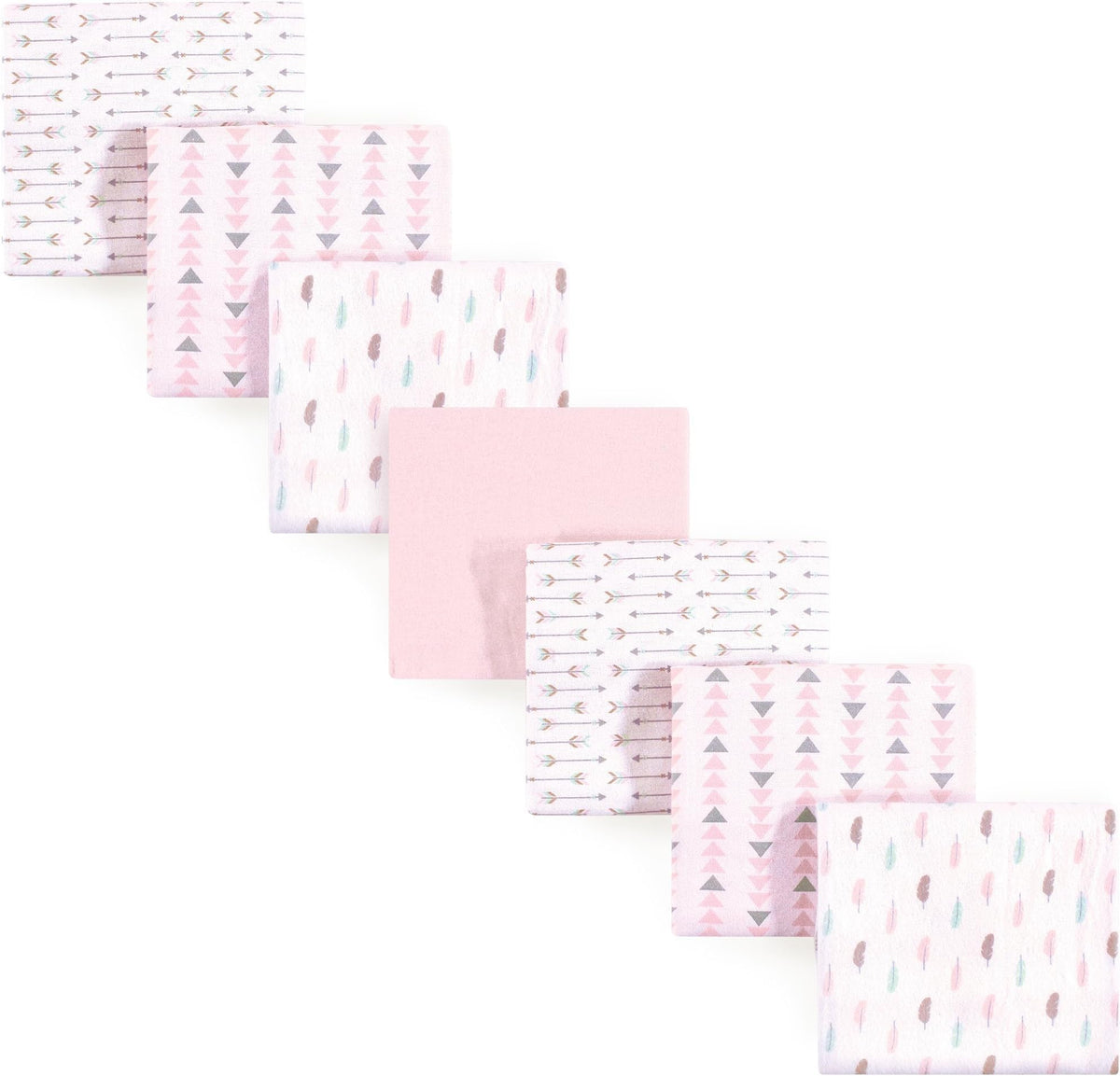 Luvable Friends Unisex Baby Cotton Flannel Receiving Blankets, Basic Elephant 7-Pack, One Size