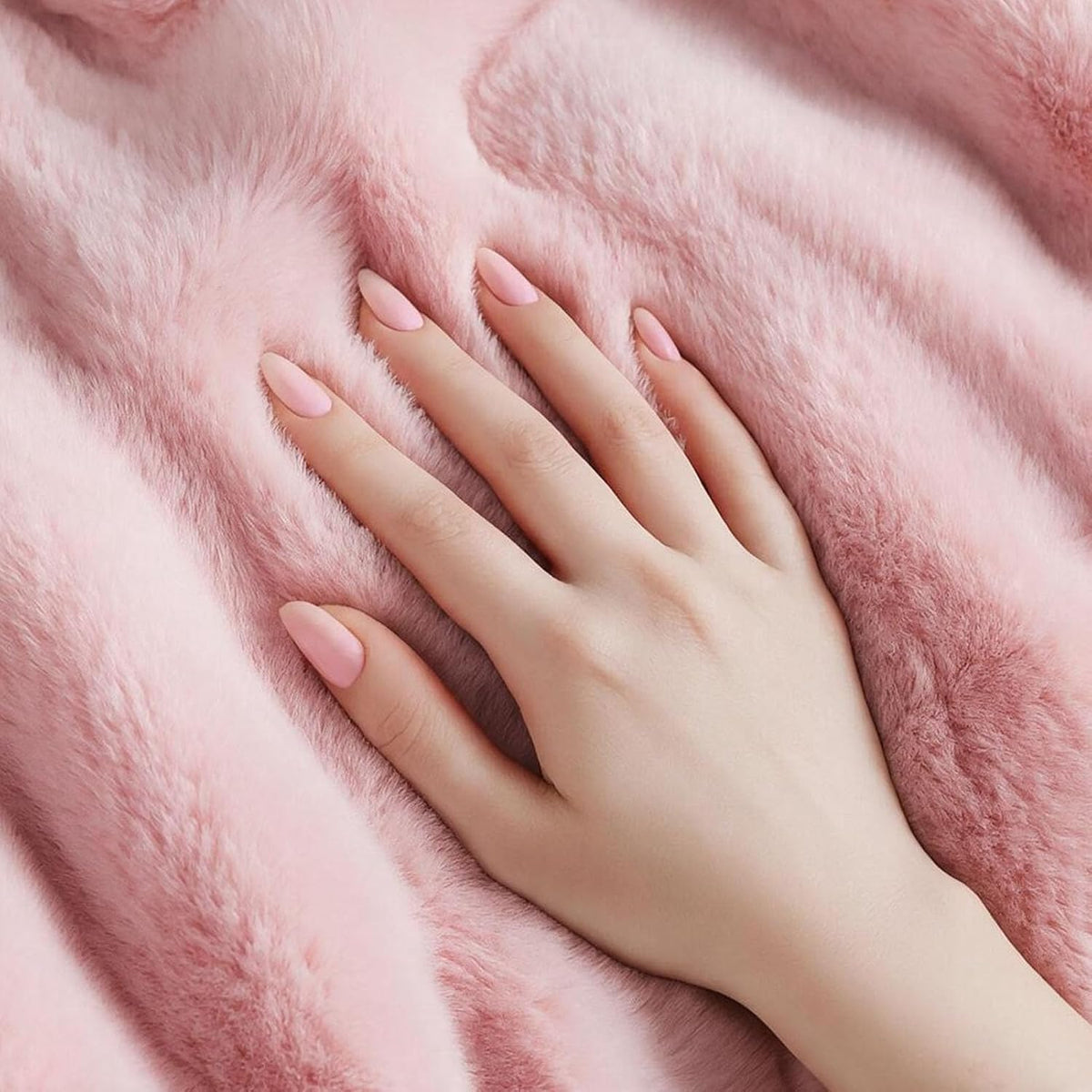 Pink Bubble Blanket Faux Fur Sherpa Throw (50x60 Inch)