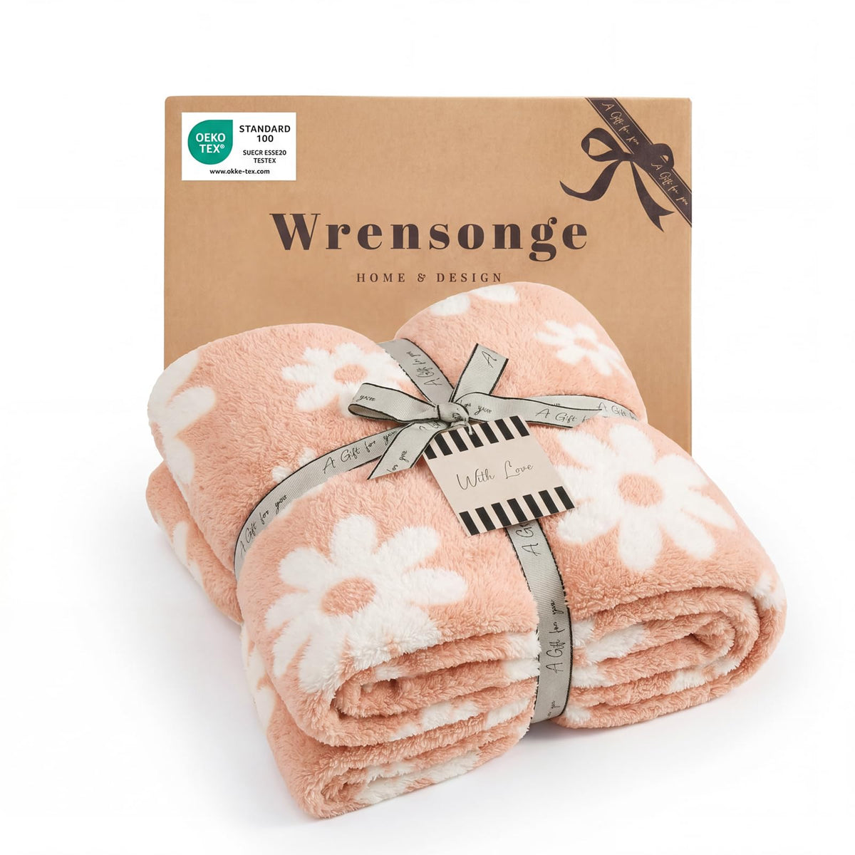 WRENSONGE Soft Checkered Throw Blanket for Couch-Cozy Fall Knitted Blankets