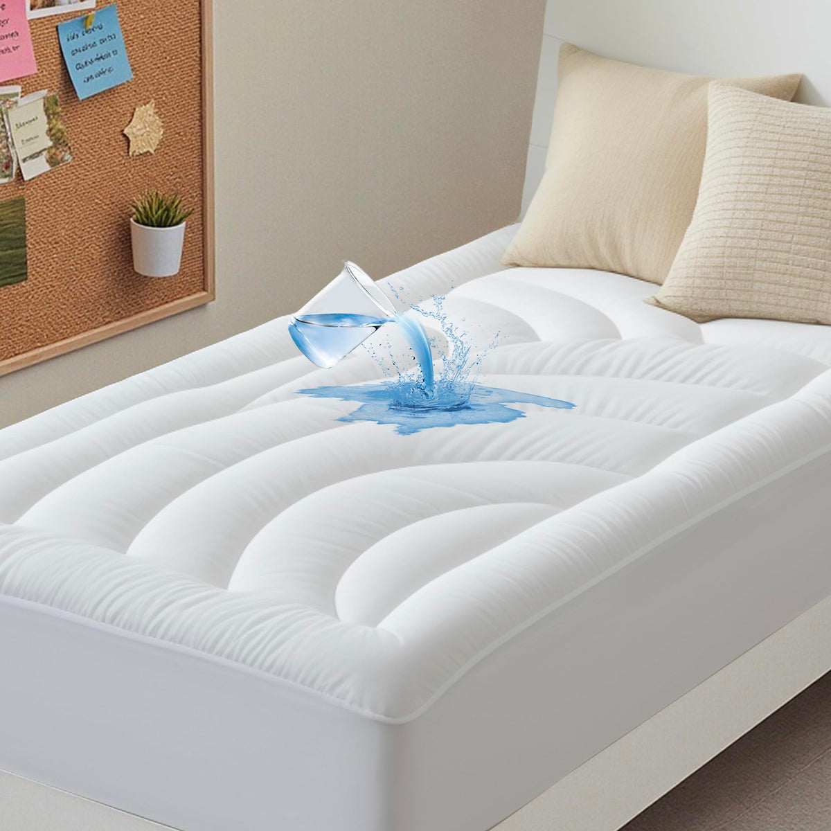 Waterproof Mattress Pad Queen, Quilted Fitted Queen Mattress Protector