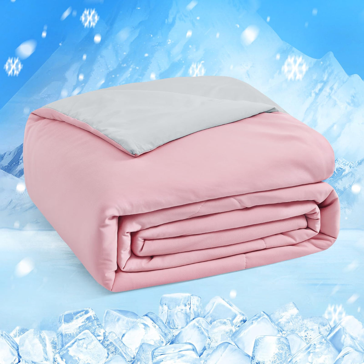 HOMFINE Cooling Comforter for Hot Sleepers Queen, Gray 90"x90"
