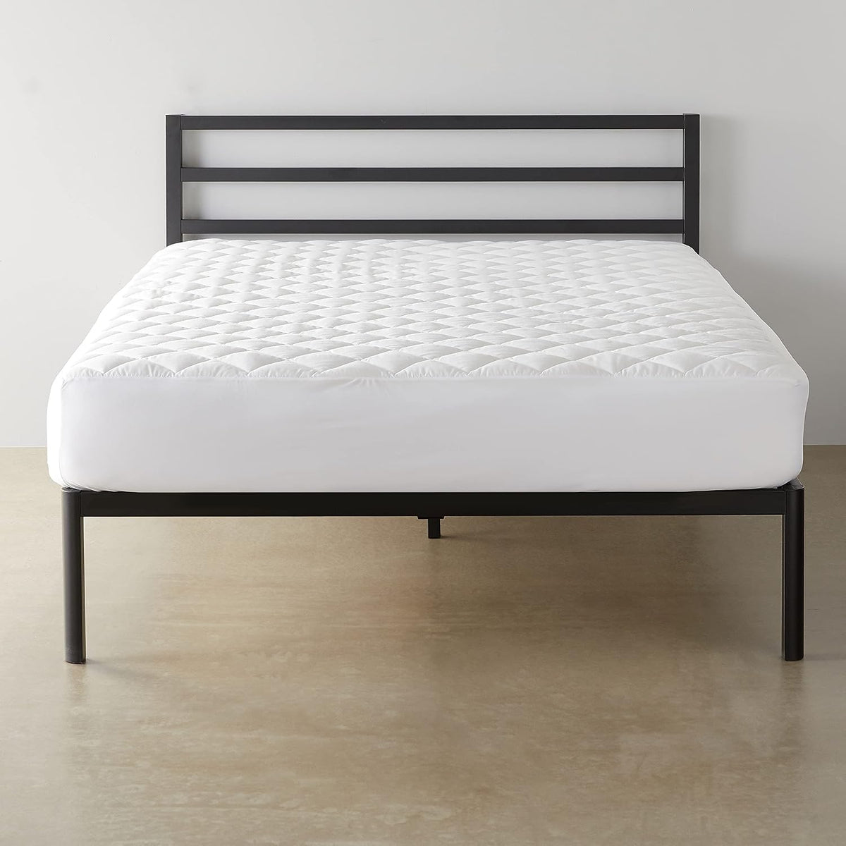 Amazon Basics Hypoallergenic Quilted Mattress Topper Pad, 18 Inches Deep, Twin, White