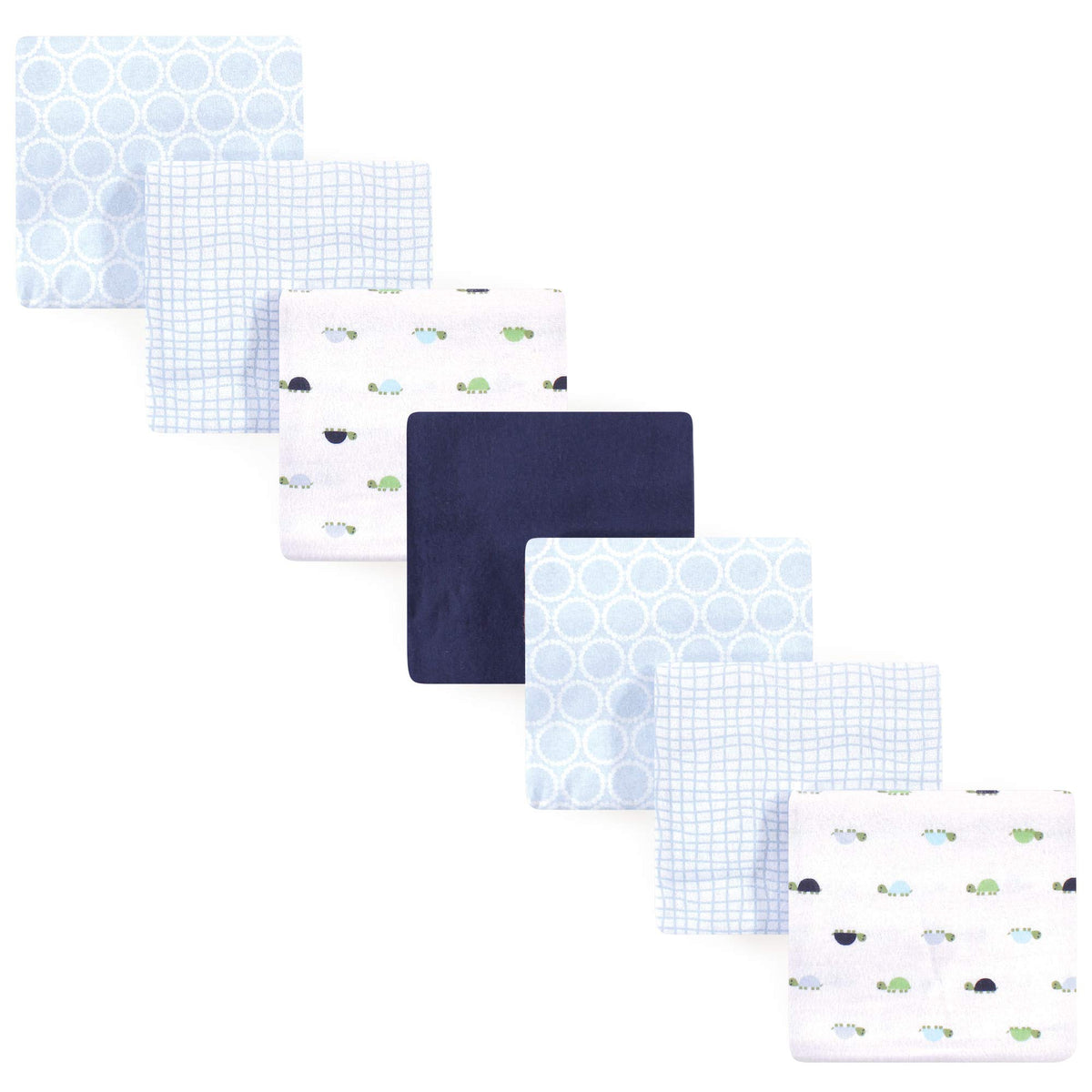 Luvable Friends Unisex Baby Cotton Flannel Receiving Blankets, Basic Elephant 7-Pack, One Size