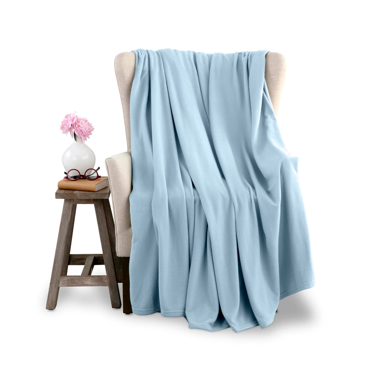 Microfleece Queen Size Blanket | Supersoft Lightweight Throw Blanket | All-Season Comfort | Navy