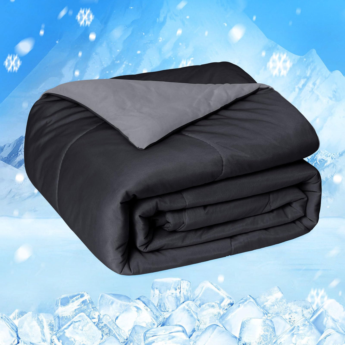 HOMFINE Cooling Comforter for Hot Sleepers Queen, Gray 90"x90"