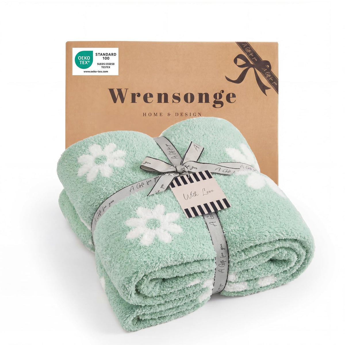 WRENSONGE Soft Checkered Throw Blanket for Couch-Cozy Fall Knitted Blankets
