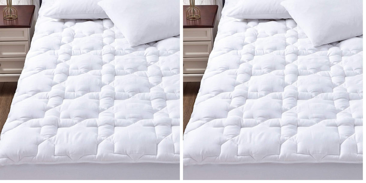 CozyLux Queen Mattress Pad, Cotton Top, 450 GSM Down Alternative Fill