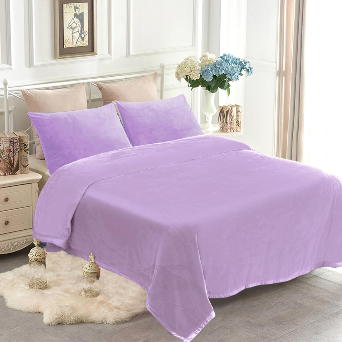 JYK Wolf Blanket Korean Style Queen Size Fleece Bed Blanket, 520GSM 2 Ply