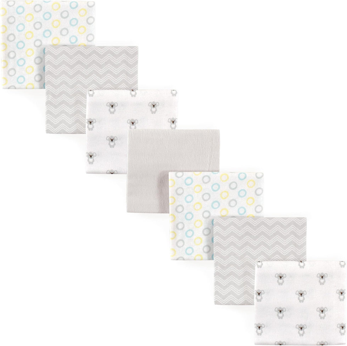 Luvable Friends Unisex Baby Cotton Flannel Receiving Blankets, Basic Elephant 7-Pack, One Size