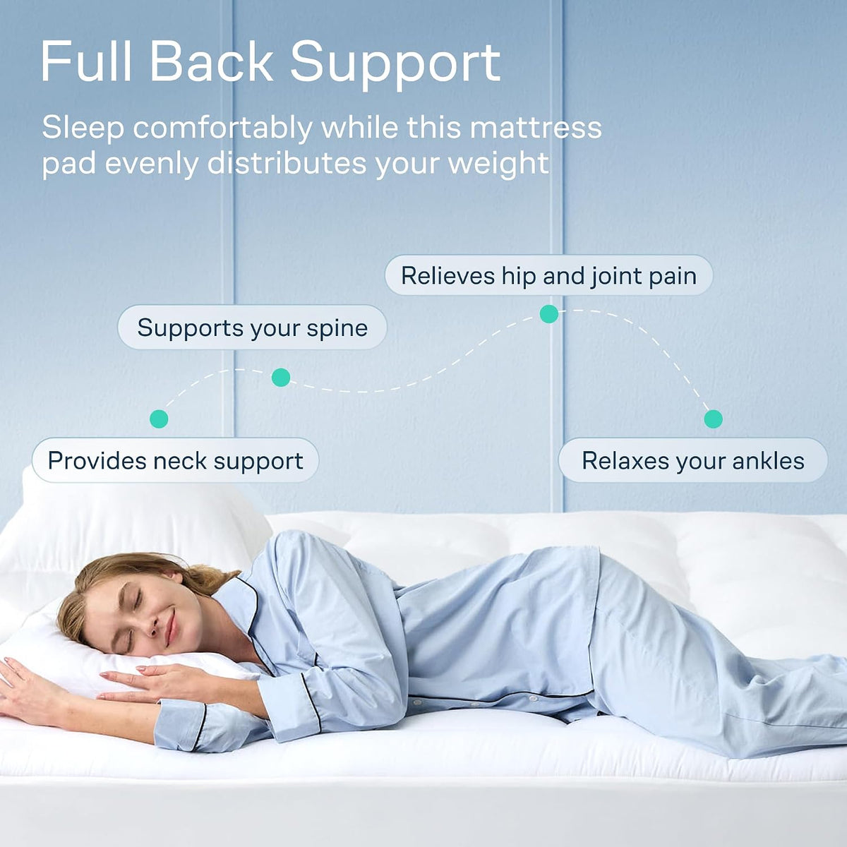 Niagara Sleep Solution 100% Cotton Top Queen Size Mattress Pad, Pillow Top