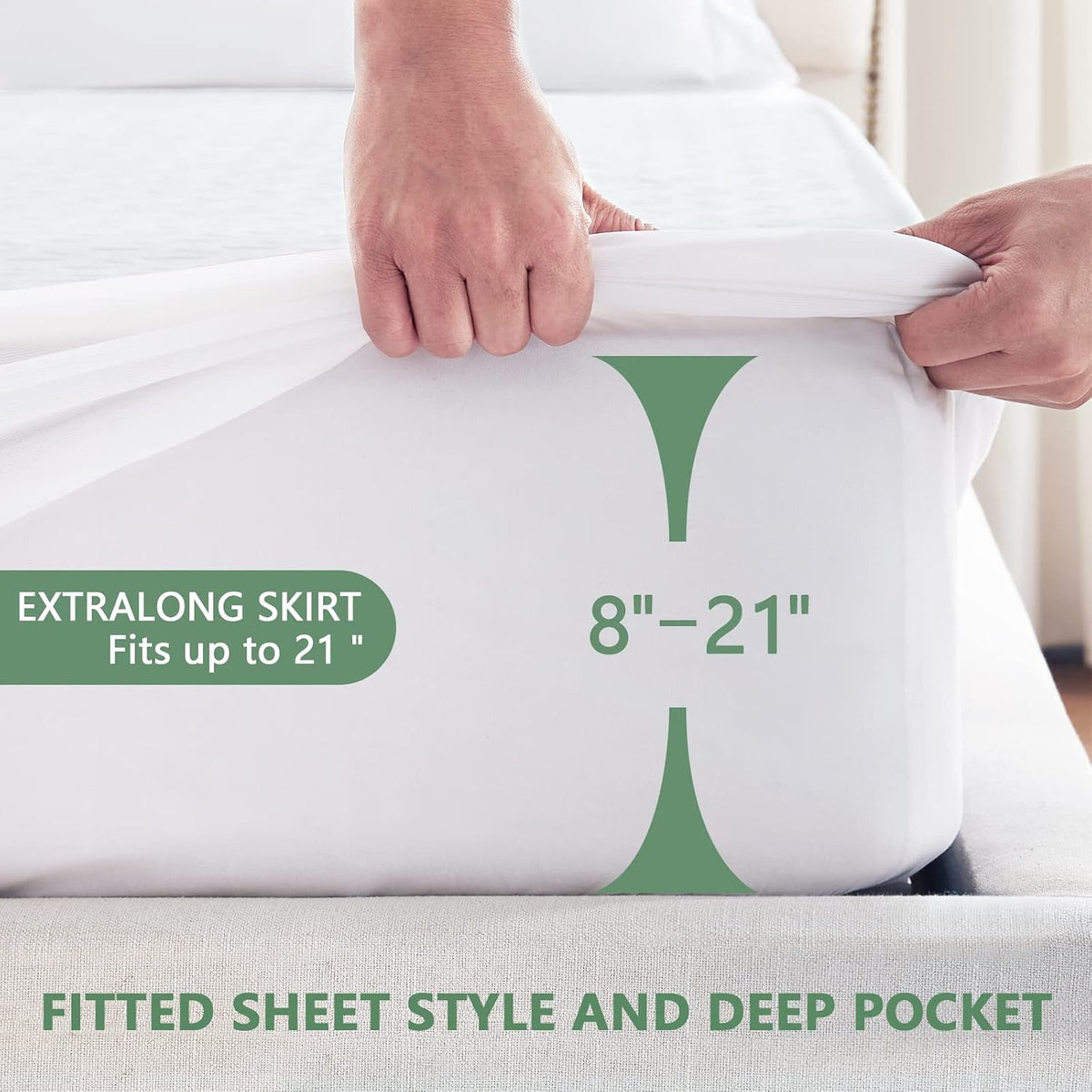 Premium Waterproof Mattress Protector Full Size, Noiseless Deep Pocket