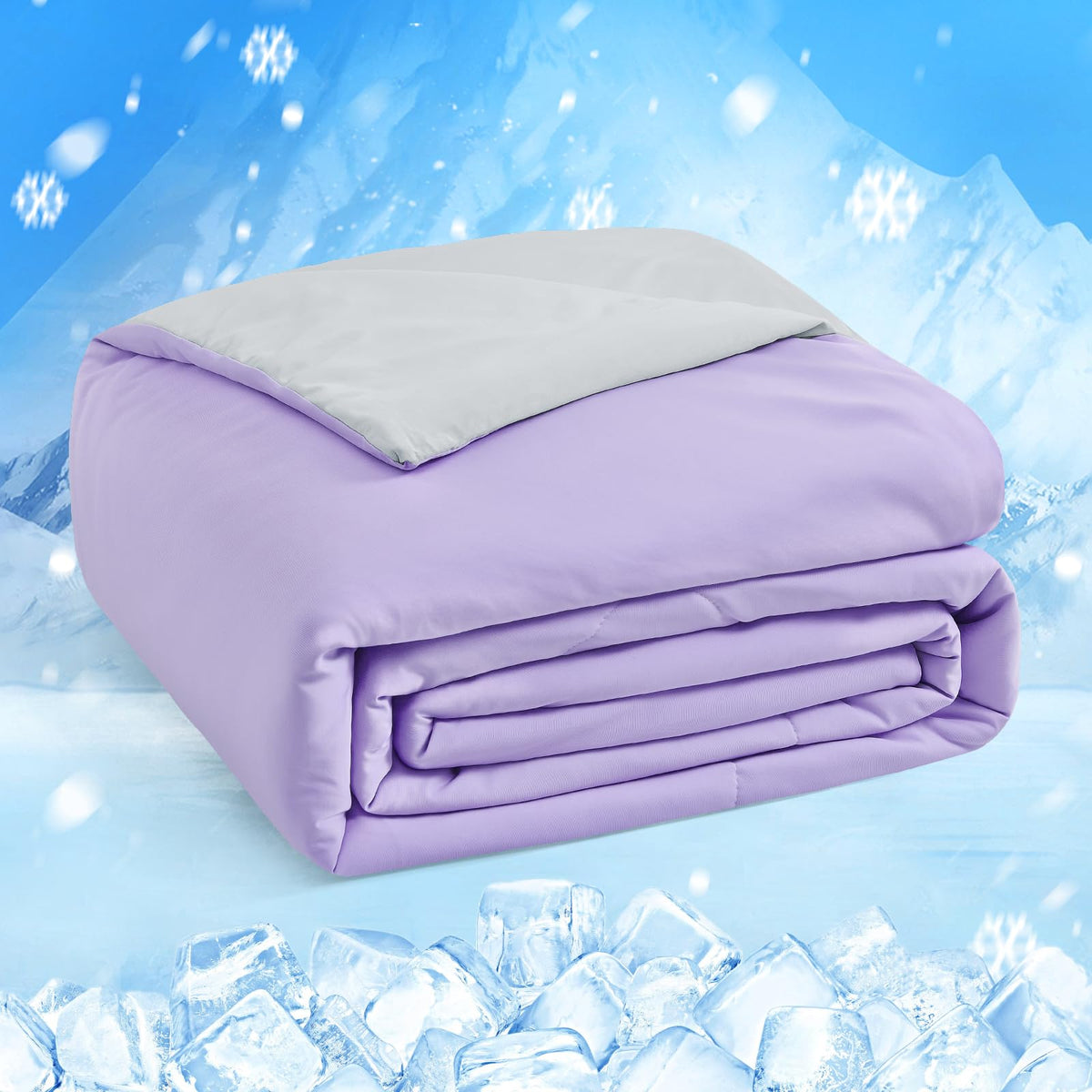 HOMFINE Cooling Comforter for Hot Sleepers Queen, Gray 90"x90"