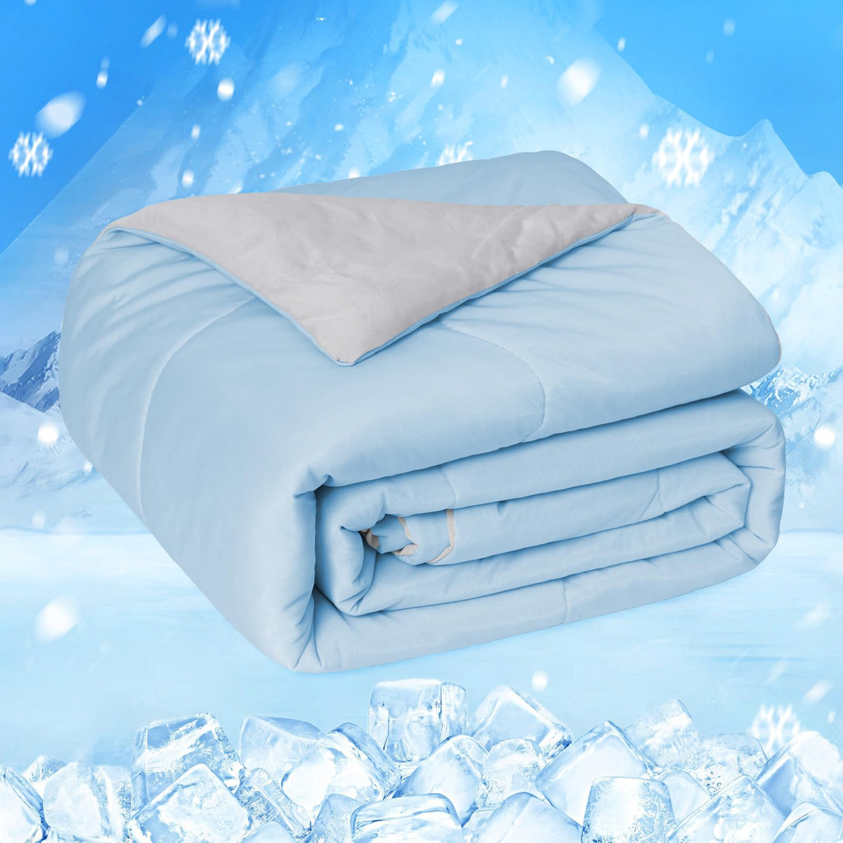 HOMFINE Cooling Comforter for Hot Sleepers Queen, Gray 90"x90"