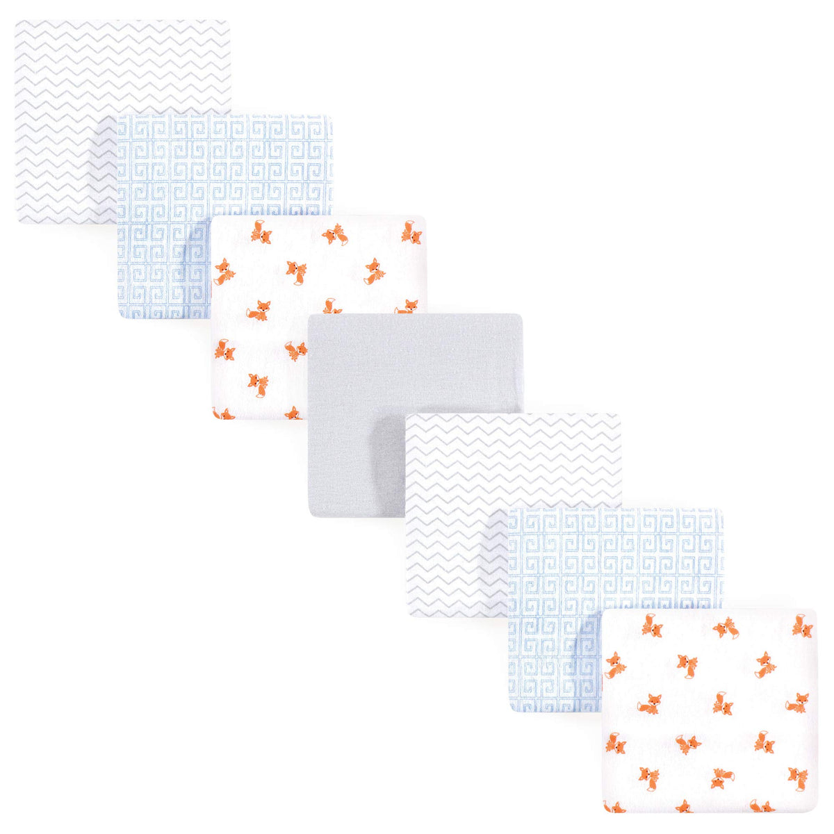 Luvable Friends Unisex Baby Cotton Flannel Receiving Blankets, Basic Elephant 7-Pack, One Size
