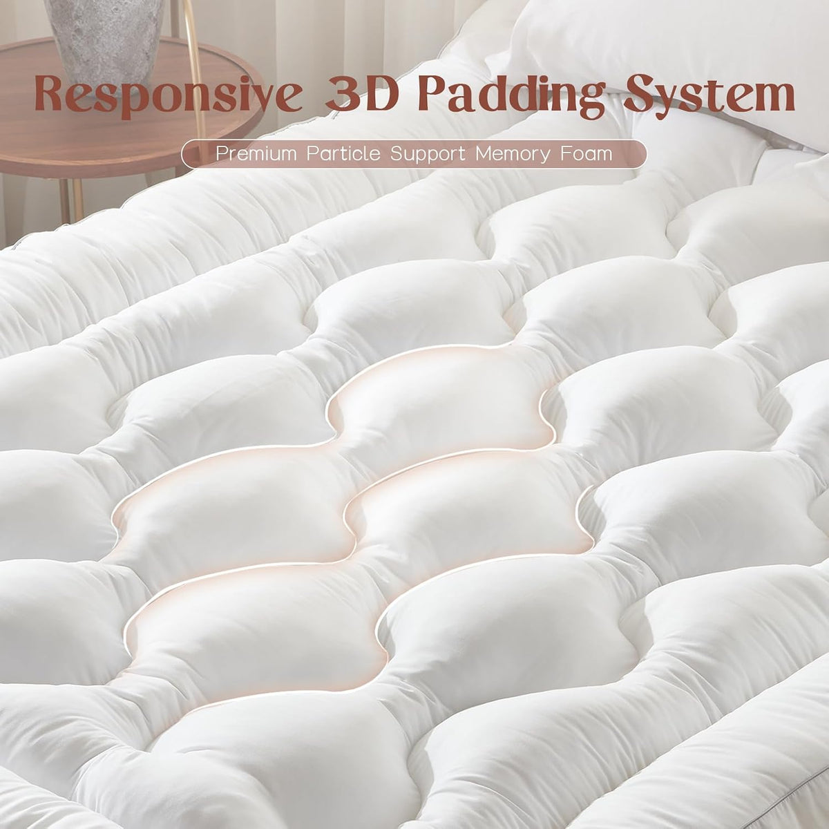 4 Inch Memory Foam Mattress Topper Back Pain Relief Queen Size