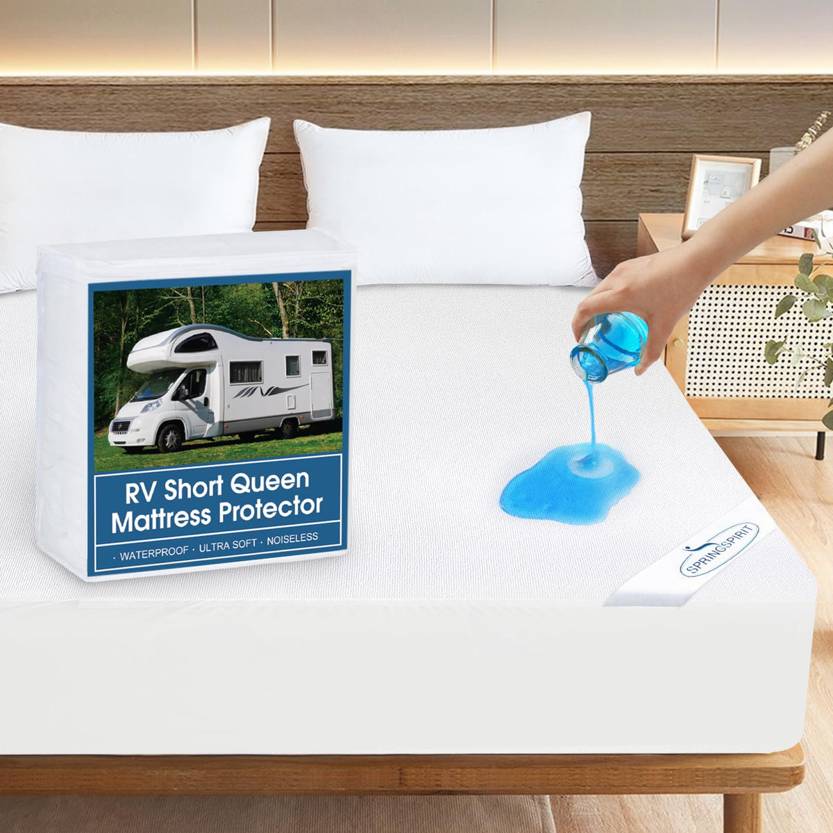 Queen Size Mattress Protector Waterproof,Absorbent Fitted Sheet