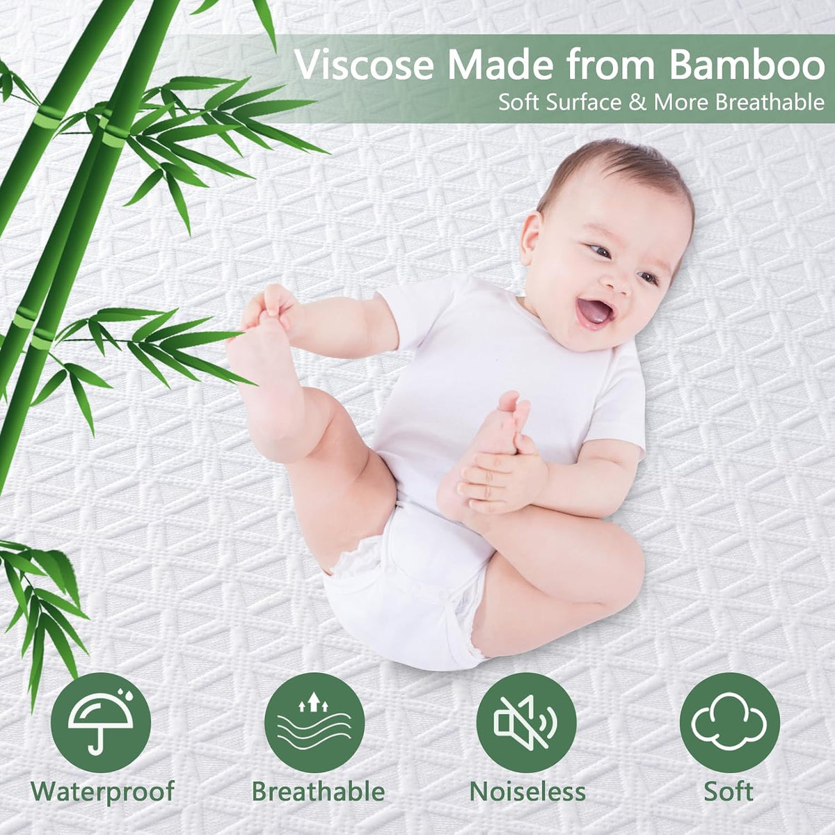 Premium Waterproof Mattress Protector Full Size, Noiseless Deep Pocket
