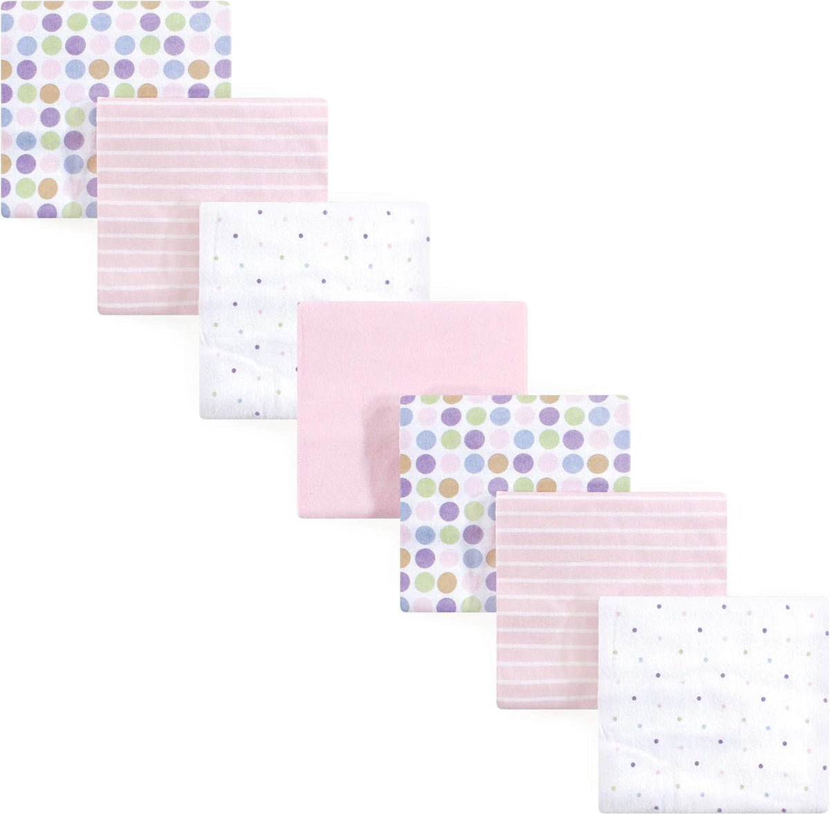 Luvable Friends Unisex Baby Cotton Flannel Receiving Blankets, Basic Elephant 7-Pack, One Size