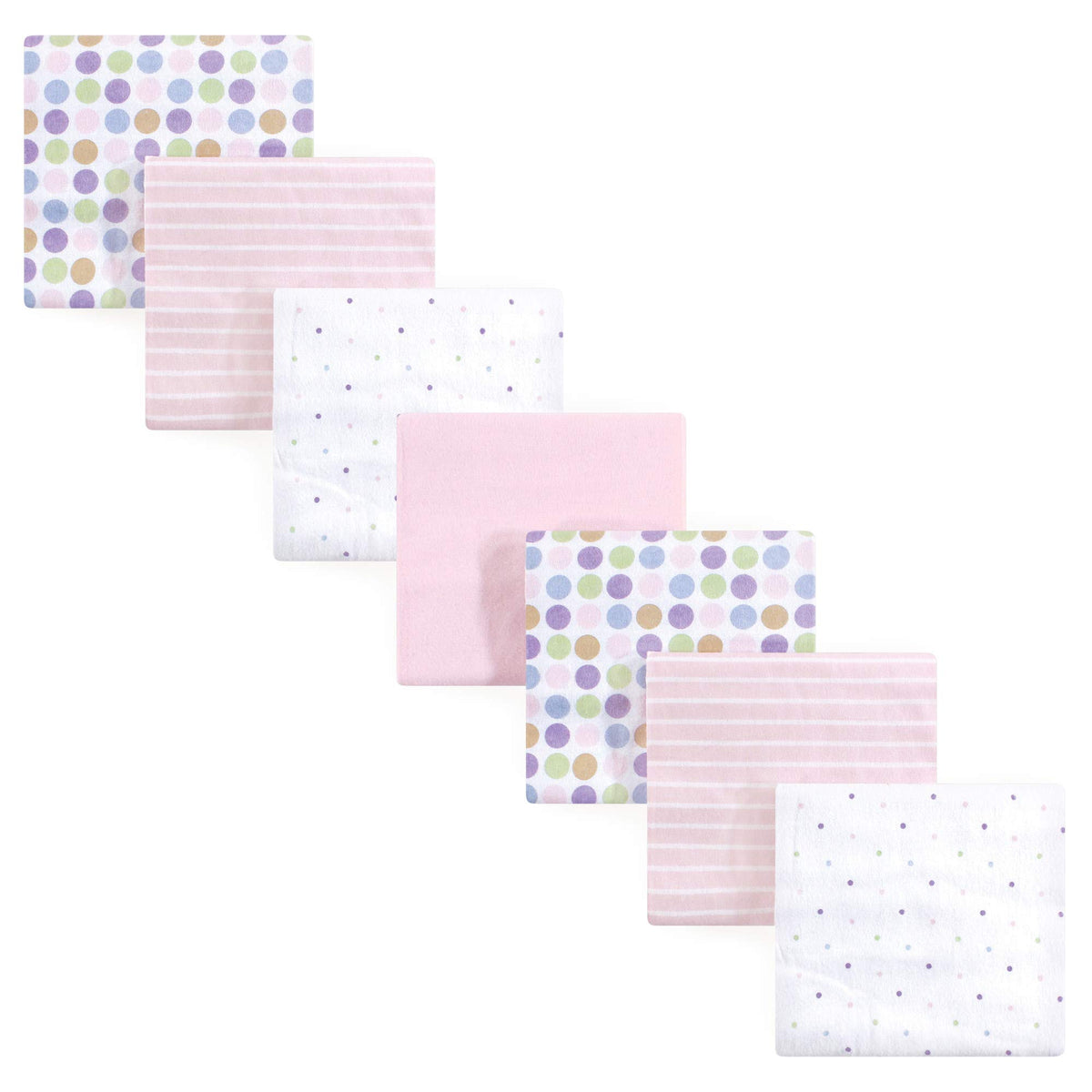 Luvable Friends Unisex Baby Cotton Flannel Receiving Blankets, Basic Elephant 7-Pack, One Size