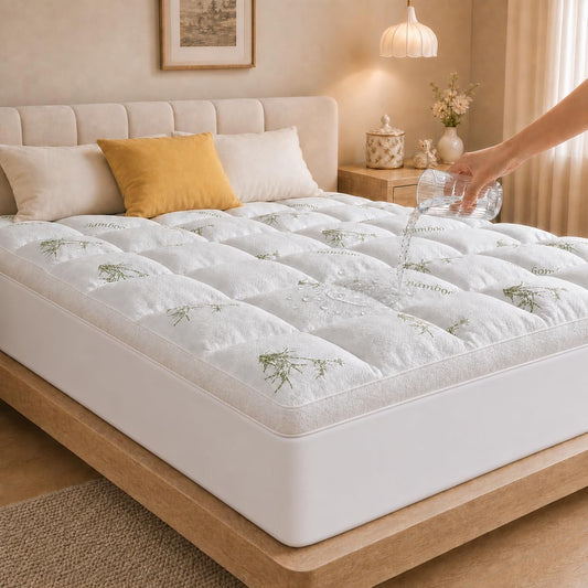 2 Inch Mattress Topper Queen - Viscose Derived from Bamboo,White