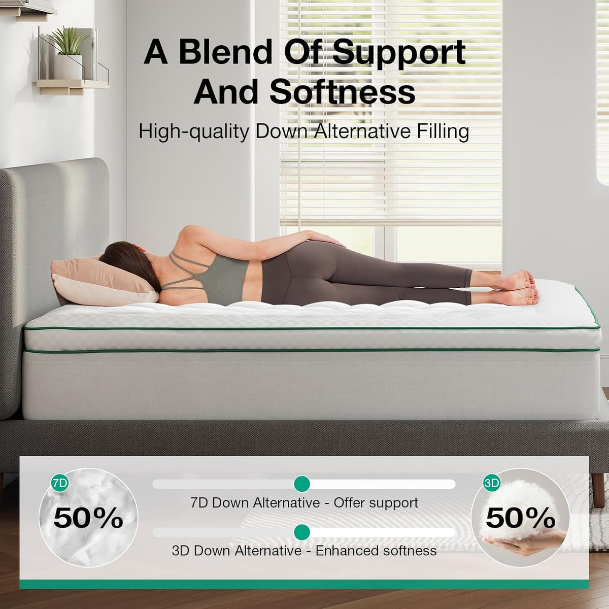 Novilla Queen Mattress Topper, Extra Thick Pillow Top Down Alternative Pad