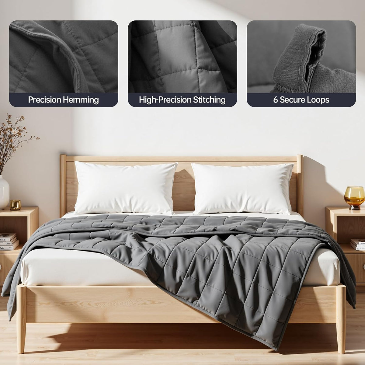 AN Cooling Weighted Blanket for Adults, 60" x 80" 15lbs Queen