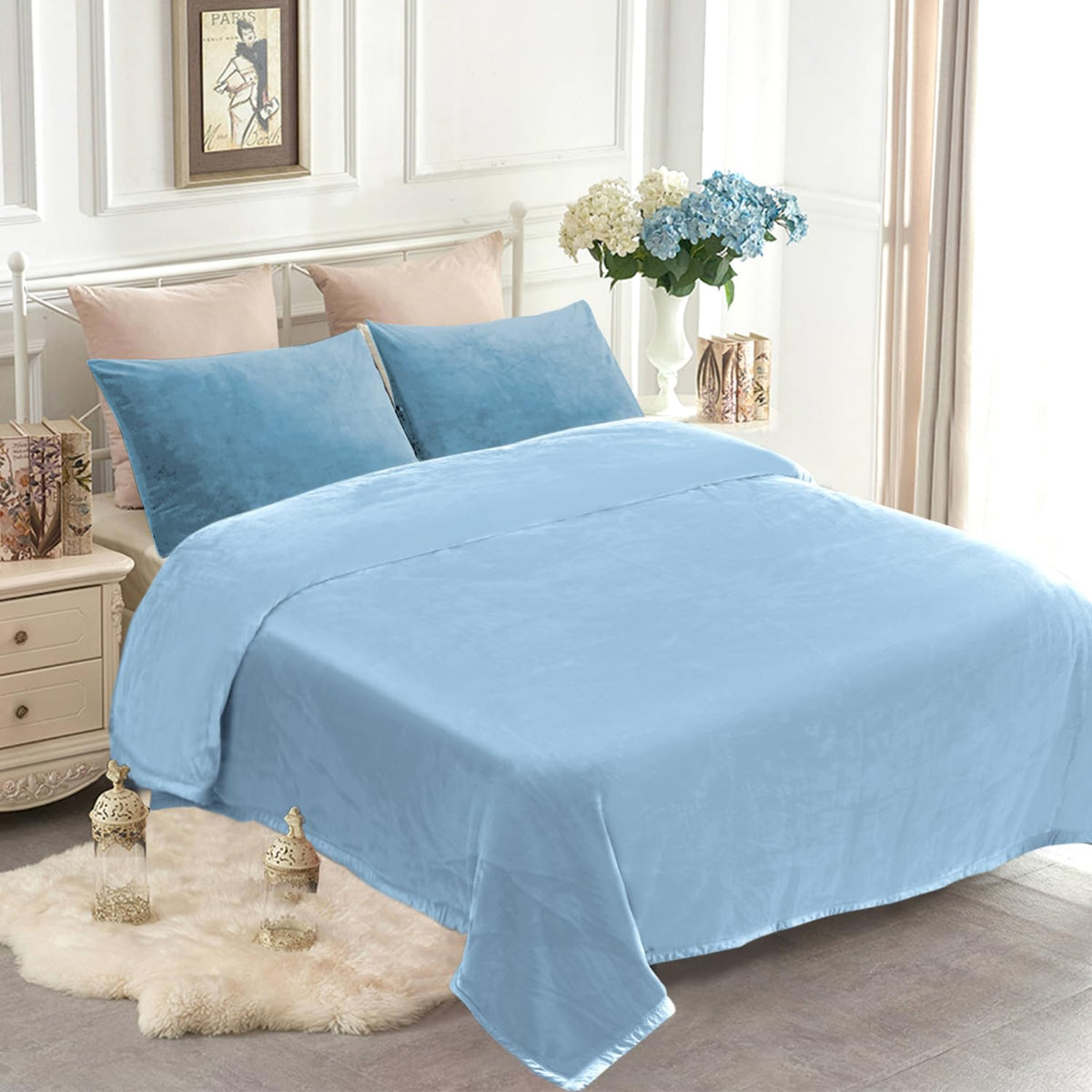 JYK Wolf Blanket Korean Style Queen Size Fleece Bed Blanket, 520GSM 2 Ply