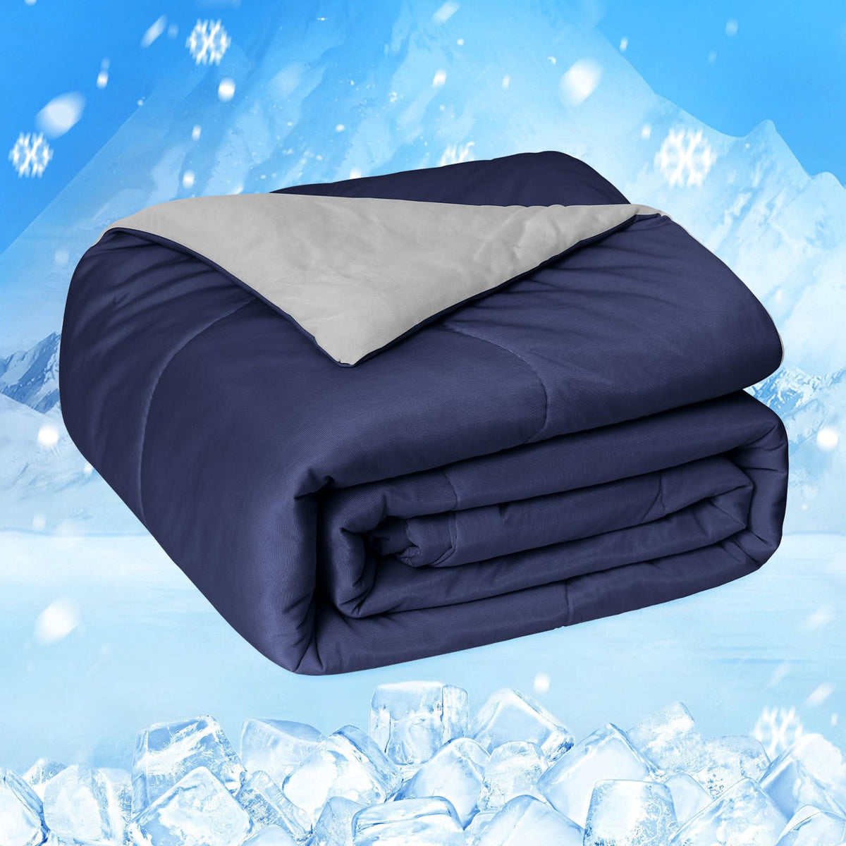 HOMFINE Cooling Comforter for Hot Sleepers Queen, Gray 90"x90"