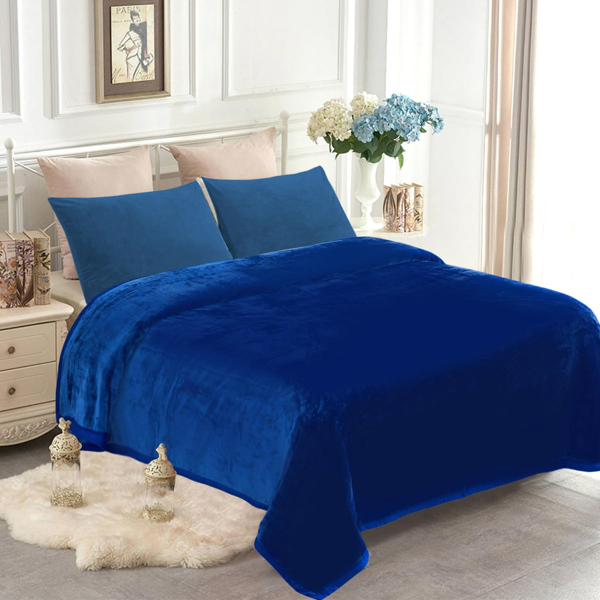 JYK Wolf Blanket Korean Style Queen Size Fleece Bed Blanket, 520GSM 2 Ply