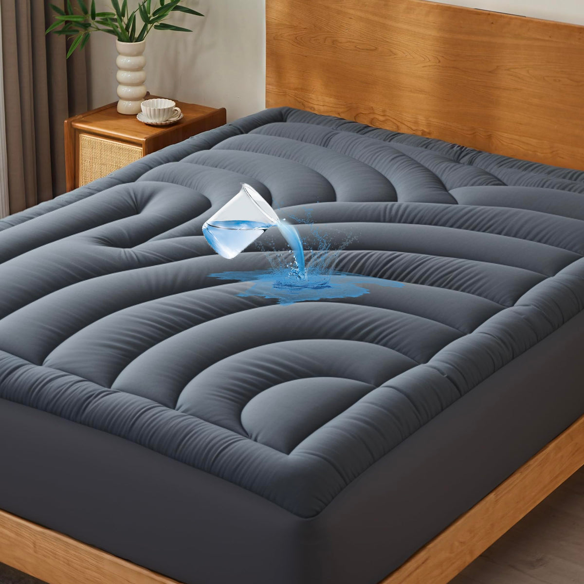 Waterproof Mattress Pad Queen, Quilted Fitted Queen Mattress Protector