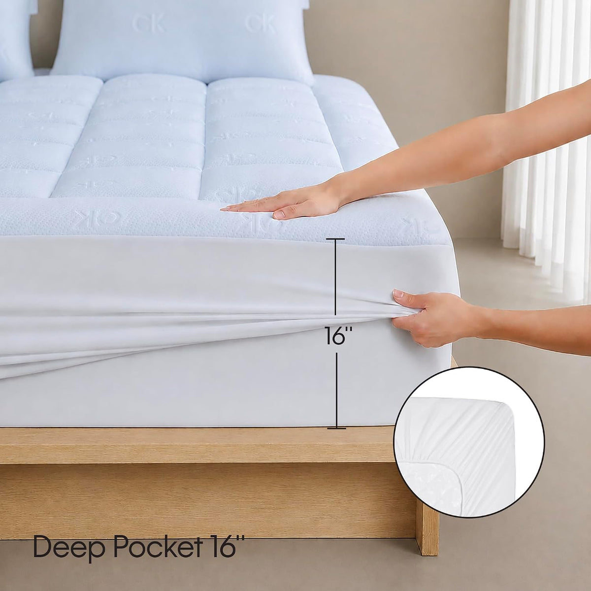 Calvin Klein Cooling Mattress Topper Queen Size for Hot Sleepers