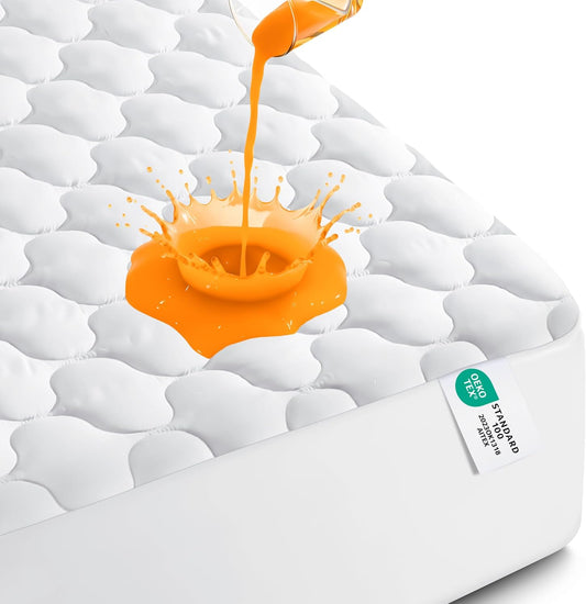 Waterproof Queen Mattress Protector, Mattress Pad fits Upto 16" Deep Pocket