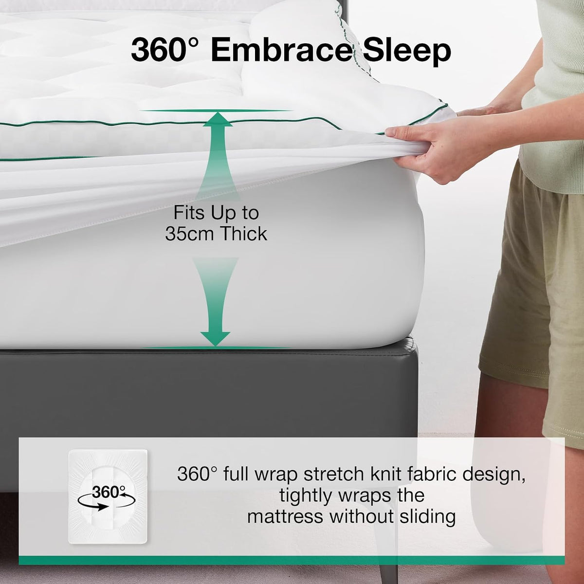 Novilla Queen Mattress Topper, Extra Thick Pillow Top Down Alternative Pad