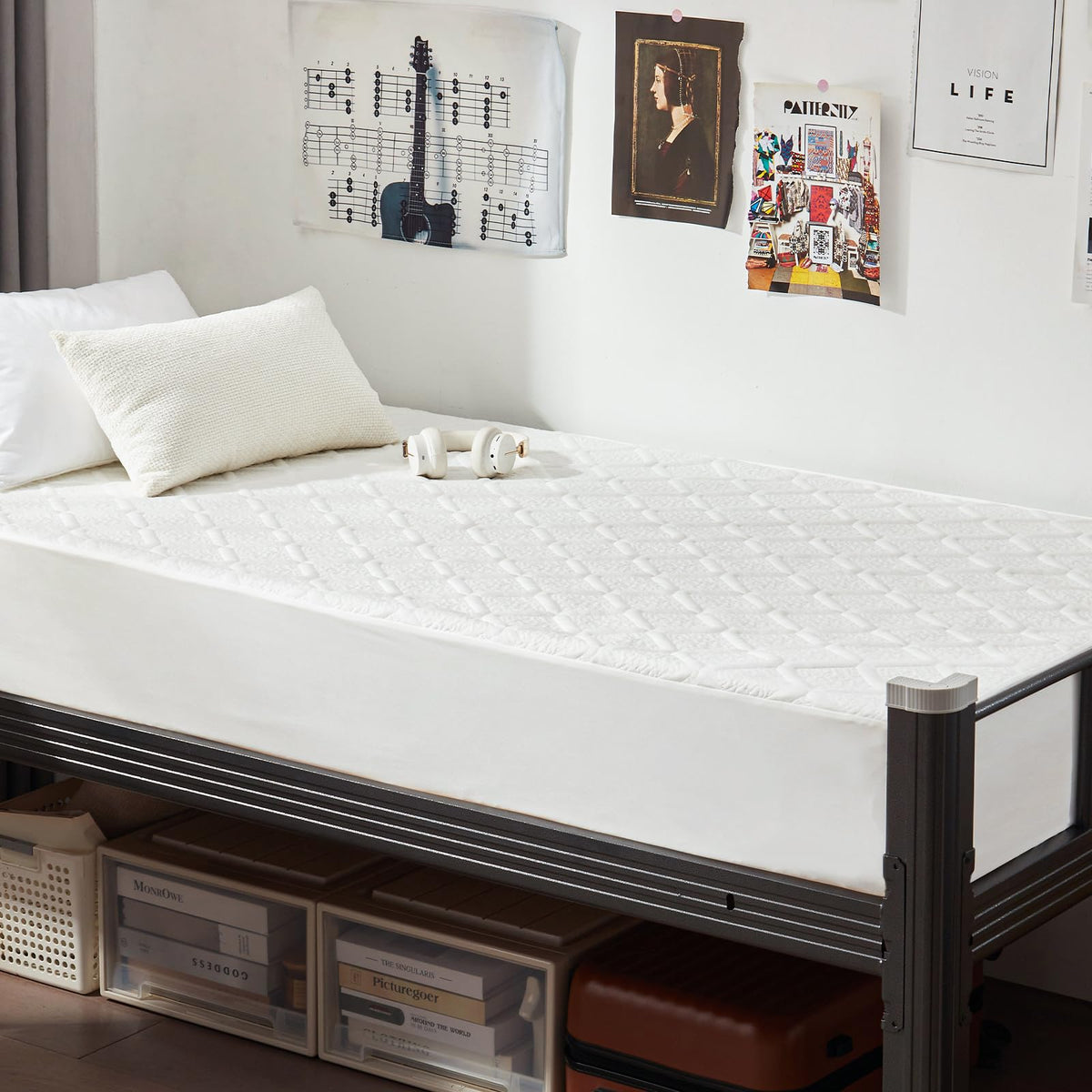 UNILIBRA Twin Size Mattress Pad Cooling Rayon from Bamboo, Quilted Fitted Mattress Protector Pillow Top Single Mattress Cover with Deep Pocket Up to 19 Inches, Ultra Soft Filling Mattress Topper