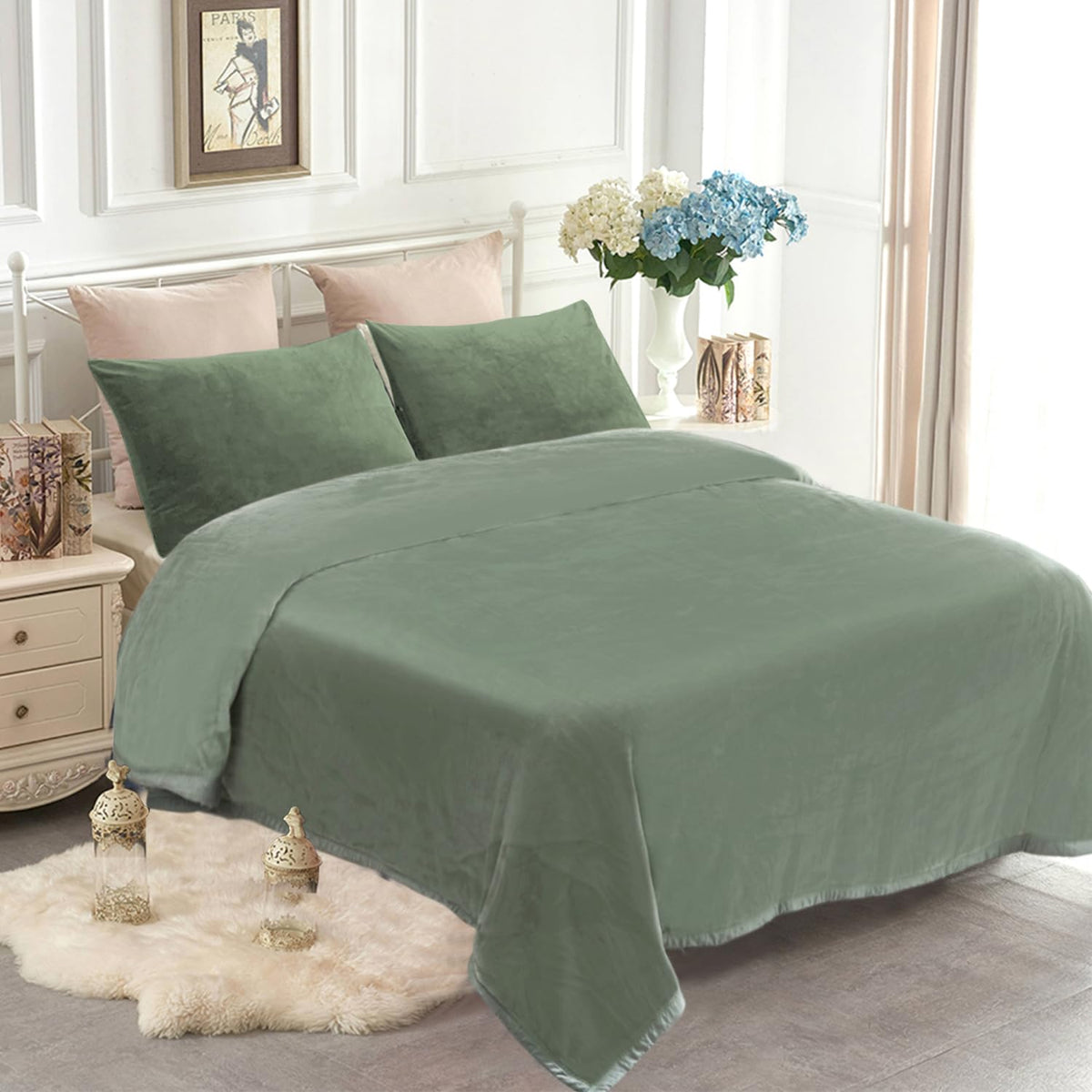 JYK Wolf Blanket Korean Style Queen Size Fleece Bed Blanket, 520GSM 2 Ply