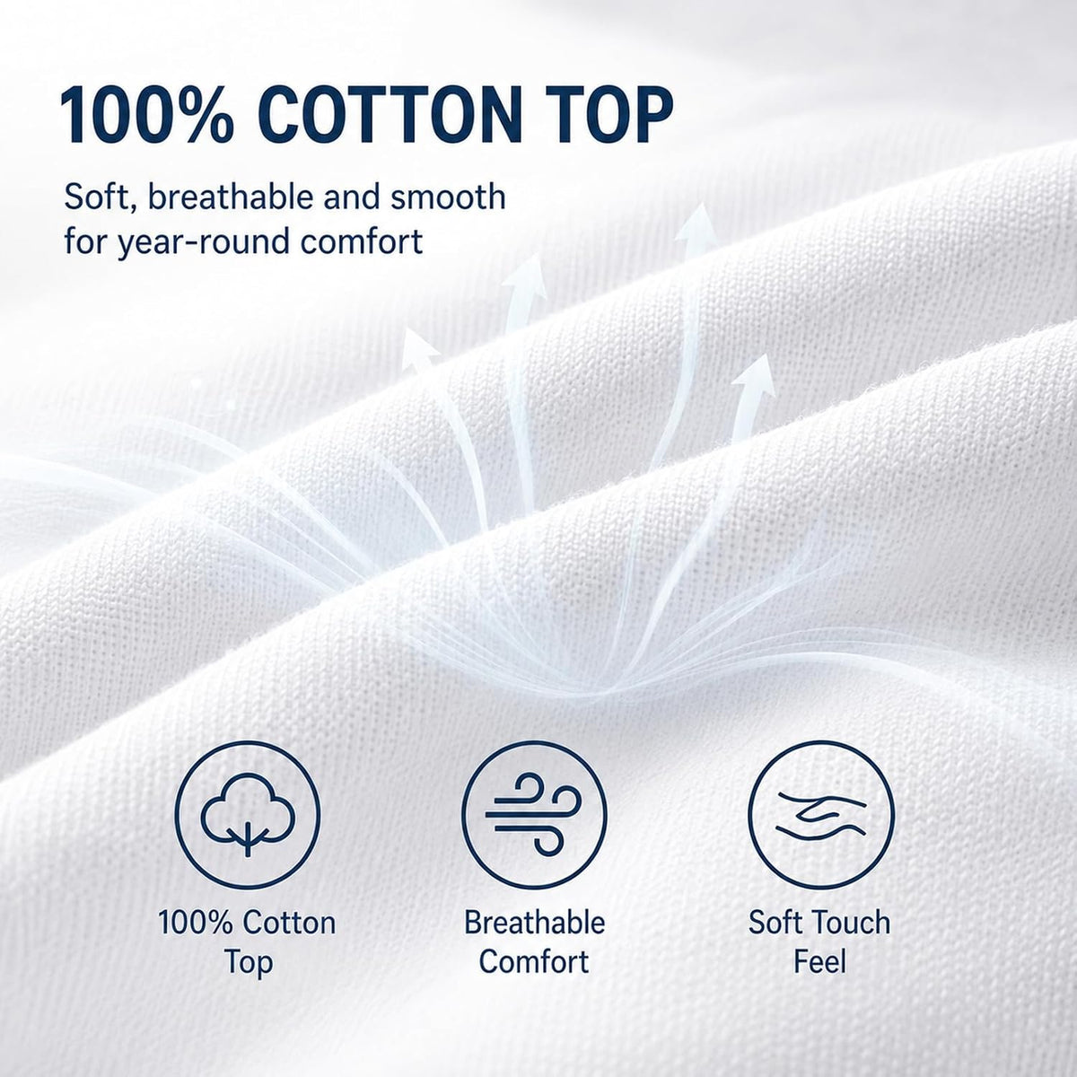 CozyLux Queen Mattress Pad, Cotton Top, 450 GSM Down Alternative Fill