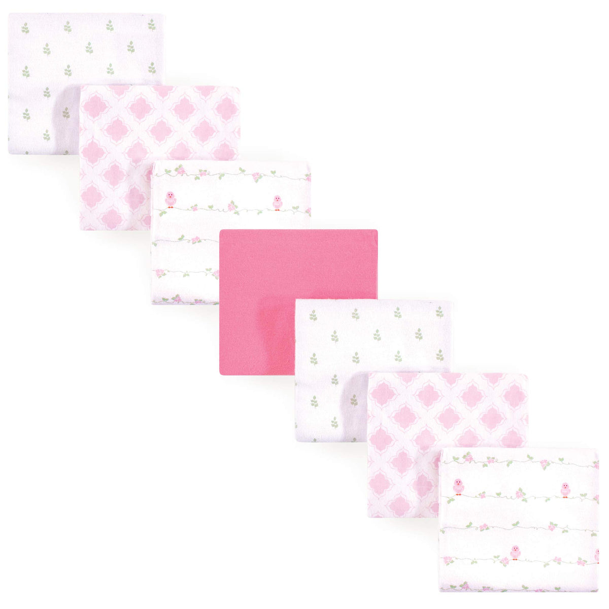 Luvable Friends Unisex Baby Cotton Flannel Receiving Blankets, Basic Elephant 7-Pack, One Size