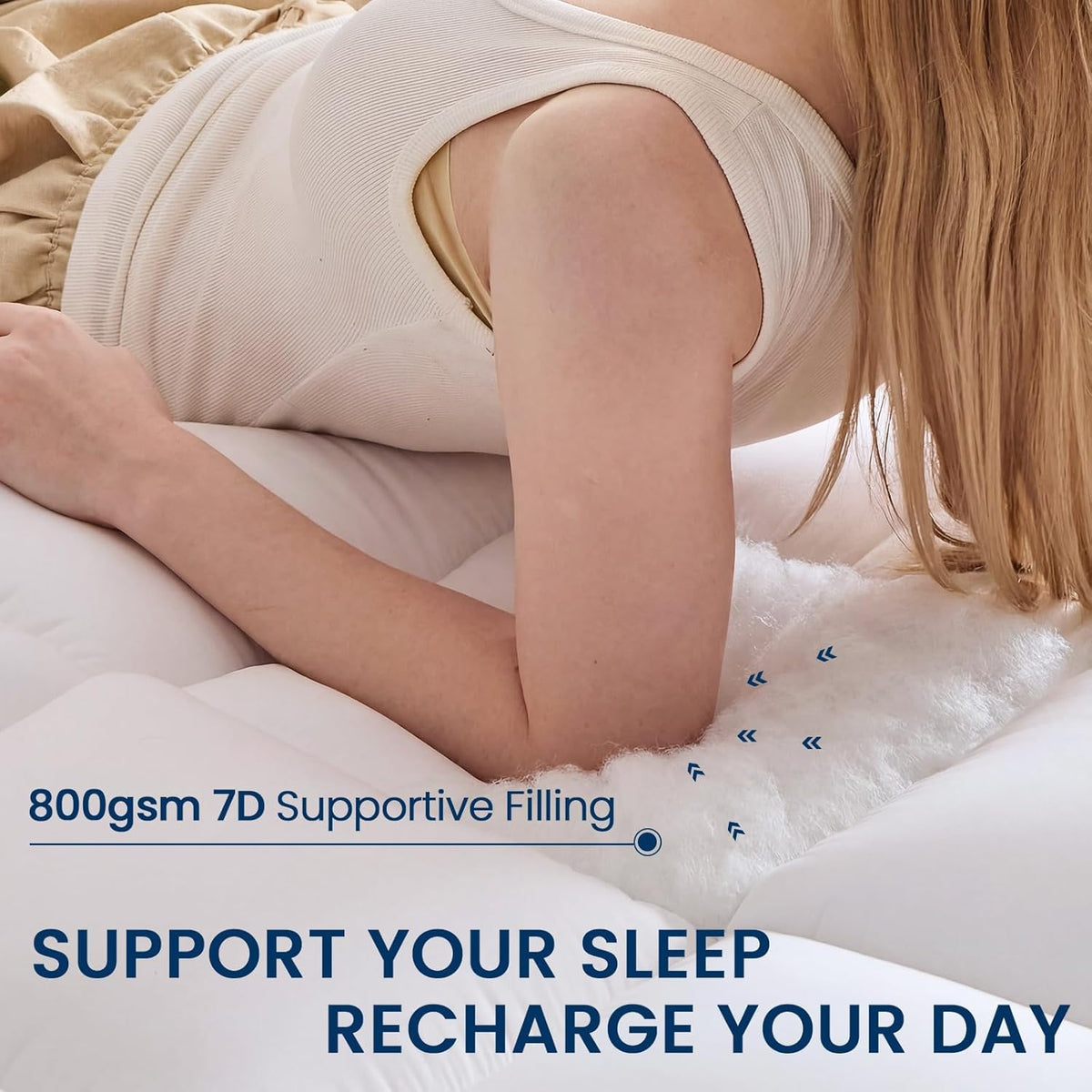 YUGYVOB Queen Mattress Topper Extra Thick, Cooling Plush Mattress Pad